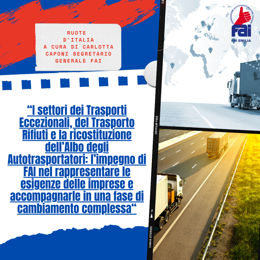 Ruote d’Italia: “Focus su Trasporti Eccezionali, Trasporto Rifiuti e Albo Autotrasportatori”